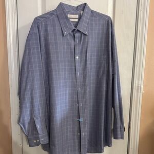 Roundtree & Yorke Blue Checkered Dress Shirt….Like 🆕